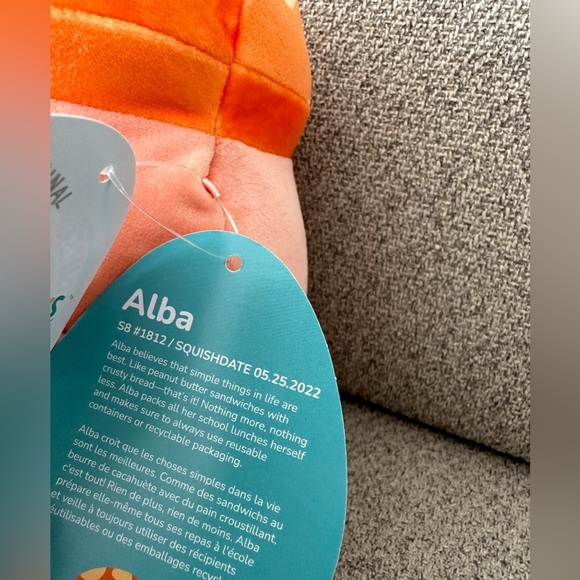 Nwt  🍄 8" Alba the Orange Mushroom Squishmallow  with Fuzzy Belly - Picture 4 of 6